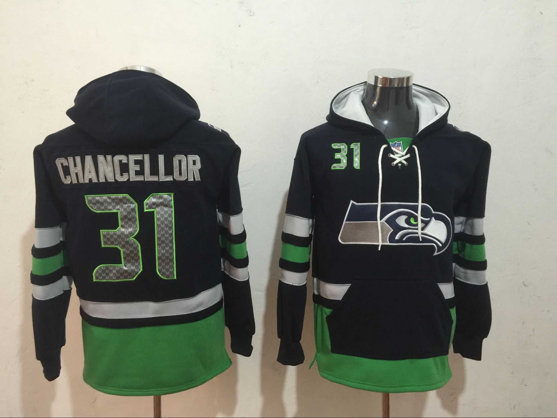 Seattle Seahawks 31 Kam Chancellor Black All Stitched Hooded Sweatshirt,We sell and wholesale Seattle Seahawks 31 Kam Chancellor Black All Stitched Hooded Sweatshirt on line form chian!