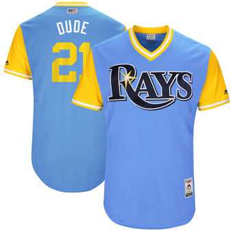 Tampa Bay Rays #21 Lucas Duda Dude Majestic Light Blue 2017 Players Weekend Jersey JiaSu,We sell and wholesale Tampa Bay Rays #21 Lucas Duda Dude Majestic Light Blue 2017 Players Weekend Jersey JiaSu on line form chian!