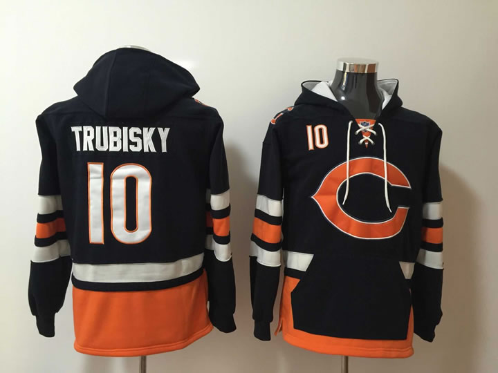 Chicago Bears #10 Mitchell Trubisky Navy All Stitched Hooded Sweatshirt,We sell and wholesale Chicago Bears #10 Mitchell Trubisky Navy All Stitched Hooded Sweatshirt on line form chian!