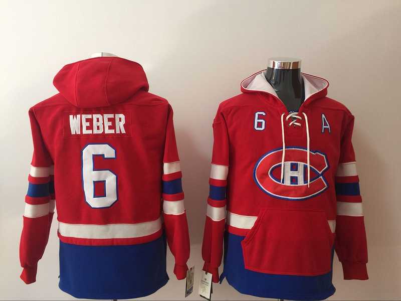 Montreal Canadiens #6 Shea Weber Red All Stitched Hooded Sweatshirt,We sell and wholesale Montreal Canadiens #6 Shea Weber Red All Stitched Hooded Sweatshirt on line form chian!