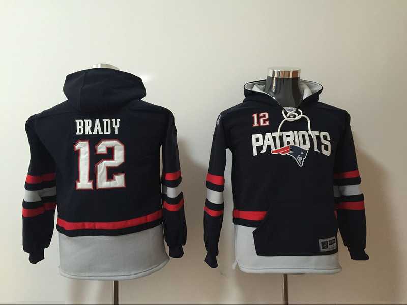 Youth New England Patriots #12 Tom Brady Navy All Stitched Hooded Sweatshirt,We sell and wholesale Youth New England Patriots #12 Tom Brady Navy All Stitched Hooded Sweatshirt on line form chian!
