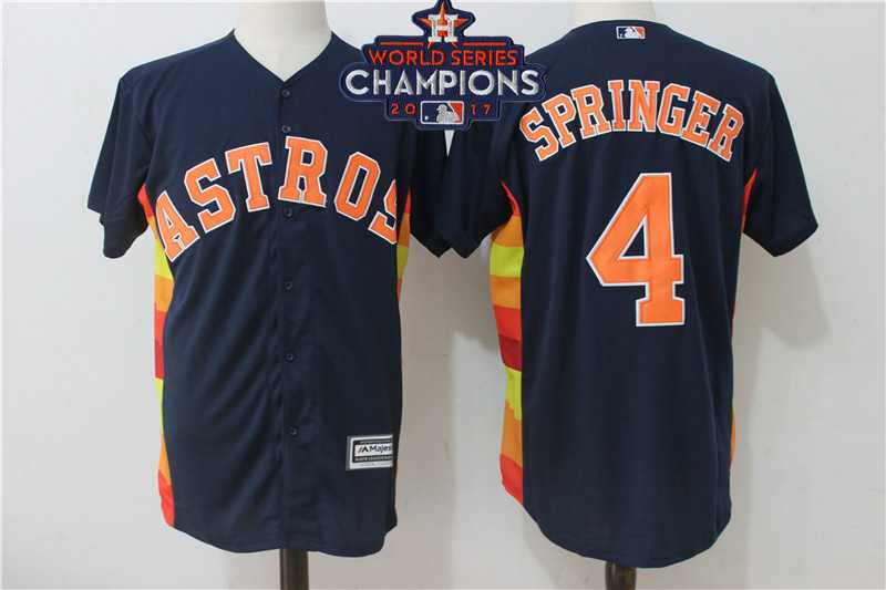 Houston Astros #4 George Springer Navy Alternate 2017 World Series Champions Cool Base Player baseball Jerseys,We sell and wholesale Houston Astros #4 George Springer Navy Alternate 2017 World Series Champions Cool Base Player baseball Jerseys on line form chian!