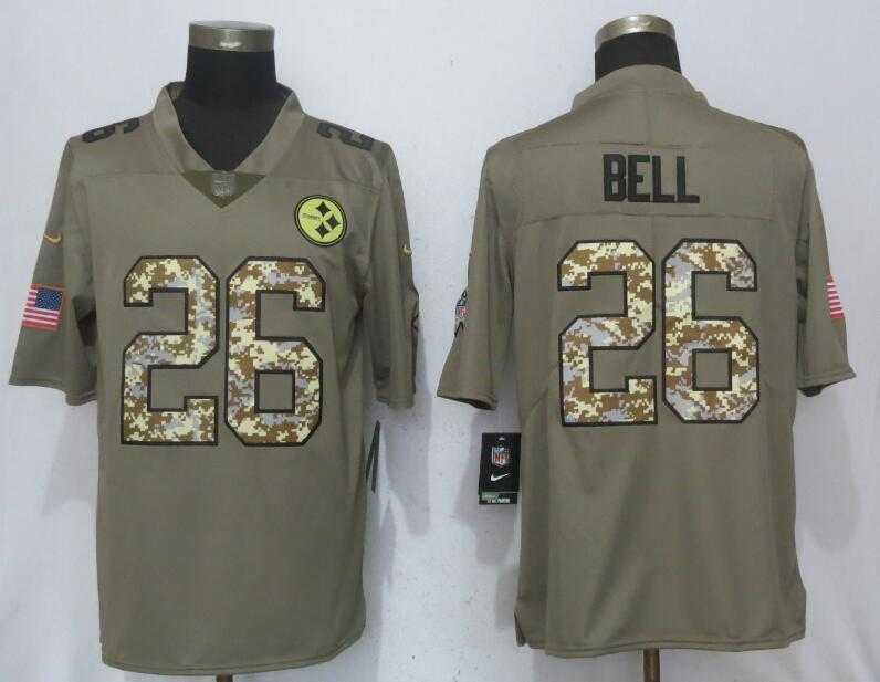 Nike Steelers #26 Le'Veon Bell Olive Camo Salute To Service Limited Jersey,We sell and wholesale Nike Steelers #26 Le'Veon Bell Olive Camo Salute To Service Limited Jersey on line form chian!