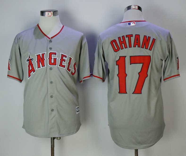 Angels 17 Shohei Ohtani Gray Cool Base baseball Jerseys,We sell and wholesale Angels 17 Shohei Ohtani Gray Cool Base baseball Jerseys on line form chian!