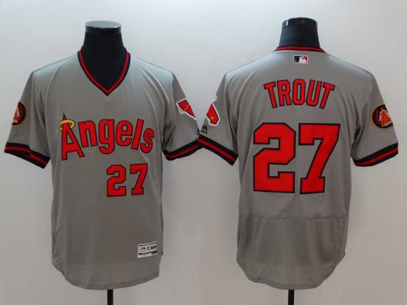 Angels 27 Mike Trout Gray 1977 Turn Back The Clock Flexbase baseball Jerseys,We sell and wholesale Angels 27 Mike Trout Gray 1977 Turn Back The Clock Flexbase baseball Jerseys on line form chian!