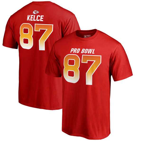 Chiefs 87 Travis Kelce AFC NFL Pro Line by Fanatics Branded 2018 Pro Bowl Name & Number T Shirt Red,We sell and wholesale Chiefs 87 Travis Kelce AFC NFL Pro Line by Fanatics Branded 2018 Pro Bowl Name & Number T Shirt Red on line form chian!