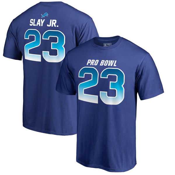 Lions 23 Darius Slay Jr NFC NFL Pro Line by Fanatics Branded 2018 Pro Bowl Stack Name & Number T Shirt Royal,We sell and wholesale Lions 23 Darius Slay Jr NFC NFL Pro Line by Fanatics Branded 2018 Pro Bowl Stack Name & Number T Shirt Royal on line form chian!