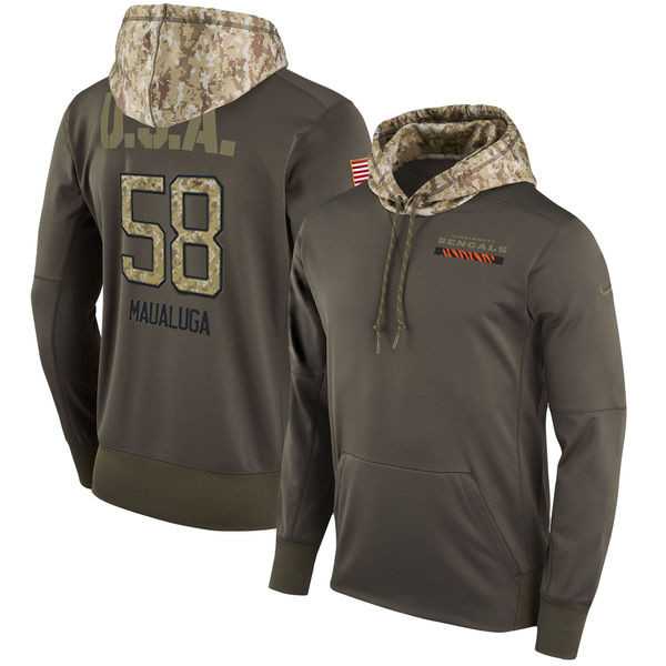 Nike Bengals 58 Rey Maualuga Men's Olive Salute To Service Pullover Hoodie,We sell and wholesale Nike Bengals 58 Rey Maualuga Men's Olive Salute To Service Pullover Hoodie on line form chian!