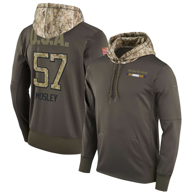 Nike Ravens 57 C.J. Mosley Men's Olive Salute To Service Pullover Hoodie,We sell and wholesale Nike Ravens 57 C.J. Mosley Men's Olive Salute To Service Pullover Hoodie on line form chian!