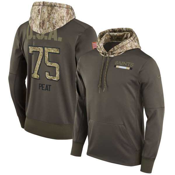 Nike Saints 75 Andrus Peat Men's Olive Salute To Service Pullover Hoodie,We sell and wholesale Nike Saints 75 Andrus Peat Men's Olive Salute To Service Pullover Hoodie on line form chian!