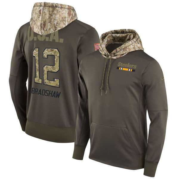 Nike Steelers 12 Terry Bradshaw Men's Olive Salute To Service Pullover Hoodie,We sell and wholesale Nike Steelers 12 Terry Bradshaw Men's Olive Salute To Service Pullover Hoodie on line form chian!