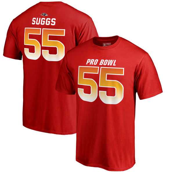Ravens 55 Terrell Suggs AFC NFL Pro Line by Fanatics Branded 2018 Pro Bowl Stack Name & Number T Shirt Red,We sell and wholesale Ravens 55 Terrell Suggs AFC NFL Pro Line by Fanatics Branded 2018 Pro Bowl Stack Name & Number T Shirt Red on line form chian!