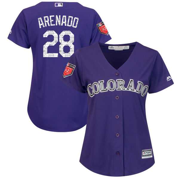 Rockies 28 Nolan Arenado Purple Women 2018 Spring Training Cool Base baseball Jerseys,We sell and wholesale Rockies 28 Nolan Arenado Purple Women 2018 Spring Training Cool Base baseball Jerseys on line form chian!