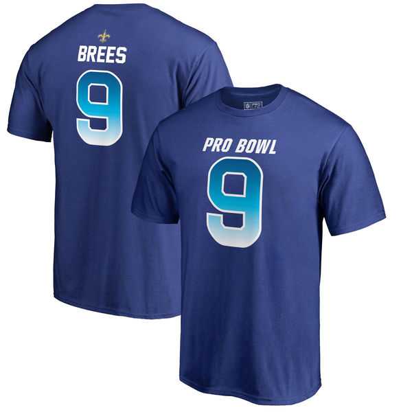 Saints 9 Drew Brees NFC NFL Pro Line by Fanatics Branded 2018 Pro Bowl Stack Name & Number T Shirt Royal,We sell and wholesale Saints 9 Drew Brees NFC NFL Pro Line by Fanatics Branded 2018 Pro Bowl Stack Name & Number T Shirt Royal on line form chian!