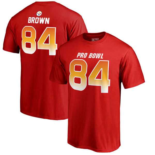 Steelers 84 Antonio Brown AFC NFL Pro Line by Fanatics Branded 2018 Pro Bowl Name & Number T Shirt Red,We sell and wholesale Steelers 84 Antonio Brown AFC NFL Pro Line by Fanatics Branded 2018 Pro Bowl Name & Number T Shirt Red on line form chian!