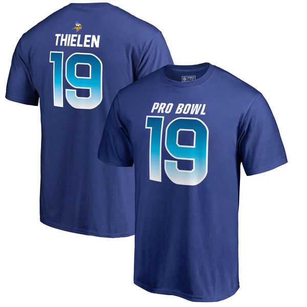 Vikings 19 Adam Thielen NFC NFL Pro Line by Fanatics Branded 2018 Pro Bowl Name & Number T Shirt Royal,We sell and wholesale Vikings 19 Adam Thielen NFC NFL Pro Line by Fanatics Branded 2018 Pro Bowl Name & Number T Shirt Royal on line form chian!