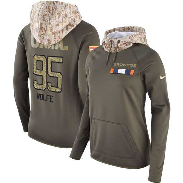Women Nike Broncos 95 Derek Wolfe Olive Salute To Service Pullover Hoodie,We sell and wholesale Women Nike Broncos 95 Derek Wolfe Olive Salute To Service Pullover Hoodie on line form chian!