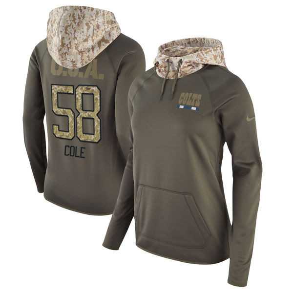 Women Nike Colts 58 Trent Cole Olive Salute To Service Pullover Hoodie,We sell and wholesale Women Nike Colts 58 Trent Cole Olive Salute To Service Pullover Hoodie on line form chian!
