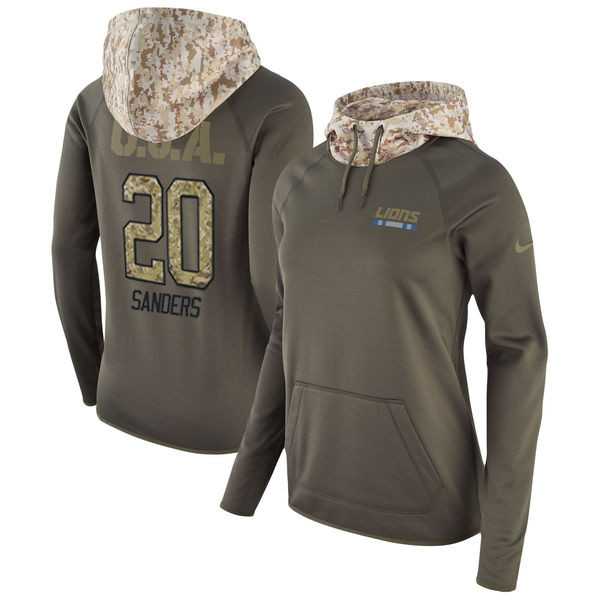 Women Nike Lions 20 Barry Sanders Olive Salute To Service Pullover Hoodie,We sell and wholesale Women Nike Lions 20 Barry Sanders Olive Salute To Service Pullover Hoodie on line form chian!