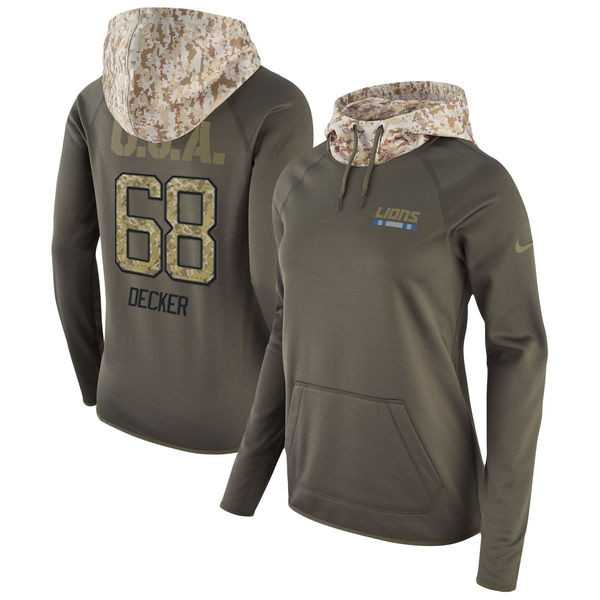 Women Nike Lions 68 Taylor Decker Olive Salute To Service Pullover Hoodie,We sell and wholesale Women Nike Lions 68 Taylor Decker Olive Salute To Service Pullover Hoodie on line form chian!