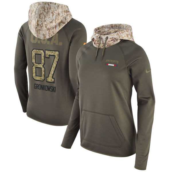 Women Nike Patriots 87 Rob Gronkowski Olive Salute To Service Pullover Hoodie,We sell and wholesale Women Nike Patriots 87 Rob Gronkowski Olive Salute To Service Pullover Hoodie on line form chian!