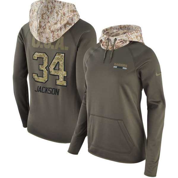 Women Nike Raiders 34 Bo Jackson Olive Salute To Service Pullover Hoodie,We sell and wholesale Women Nike Raiders 34 Bo Jackson Olive Salute To Service Pullover Hoodie on line form chian!