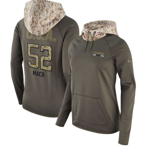 Women Nike Raiders 52 Khalil Mack Olive Salute To Service Pullover Hoodie,We sell and wholesale Women Nike Raiders 52 Khalil Mack Olive Salute To Service Pullover Hoodie on line form chian!