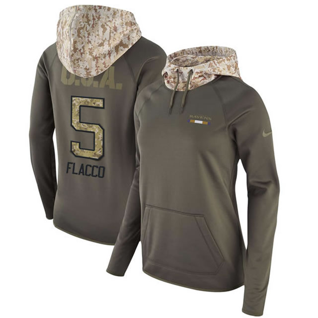 Women Nike Ravens 5 Joe Flacco Olive Salute To Service Pullover Hoodie,We sell and wholesale Women Nike Ravens 5 Joe Flacco Olive Salute To Service Pullover Hoodie on line form chian!