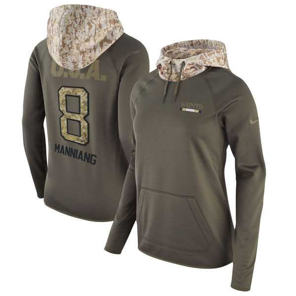 Women Nike Saints 8 Archie Manning Olive Salute To Service Pullover Hoodie,We sell and wholesale Women Nike Saints 8 Archie Manning Olive Salute To Service Pullover Hoodie on line form chian!