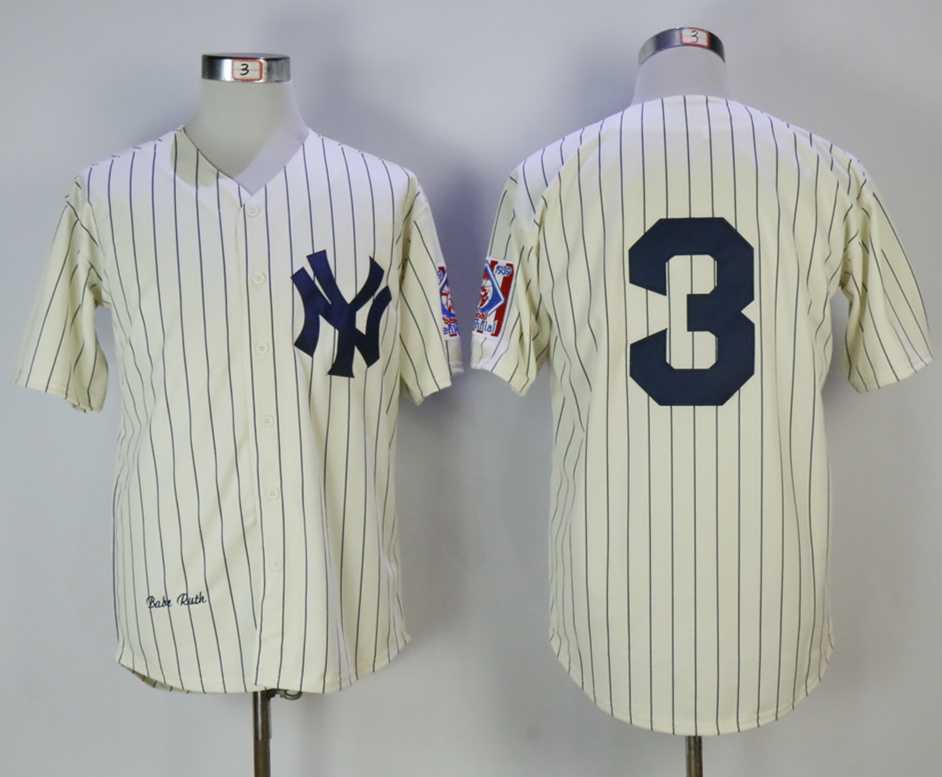 Yankees 3 Babe Ruth Cream Mitchell & Ness baseball Jerseys,We sell and wholesale Yankees 3 Babe Ruth Cream Mitchell & Ness baseball Jerseys on line form chian!
