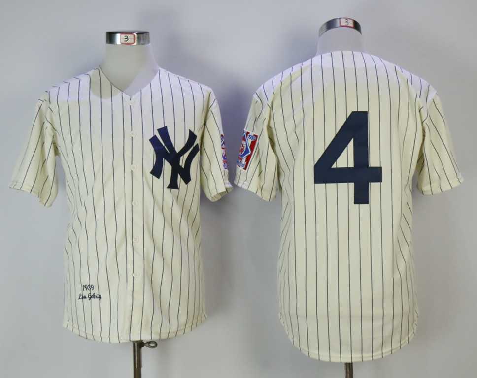 Yankees 4 Lou Gehrig Cream 1939 Mitchell & Ness baseball Jerseys,We sell and wholesale Yankees 4 Lou Gehrig Cream 1939 Mitchell & Ness baseball Jerseys on line form chian!