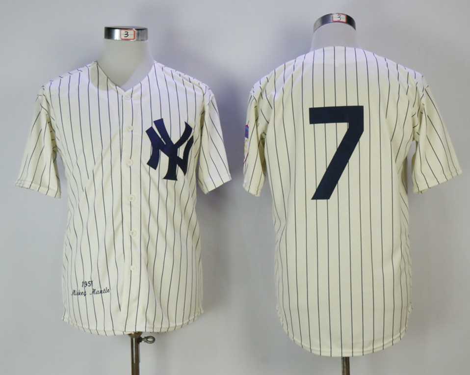 Yankees 7 Mickey Mantle Cream 1951 Mitchell & Ness baseball Jerseys,We sell and wholesale Yankees 7 Mickey Mantle Cream 1951 Mitchell & Ness baseball Jerseys on line form chian!
