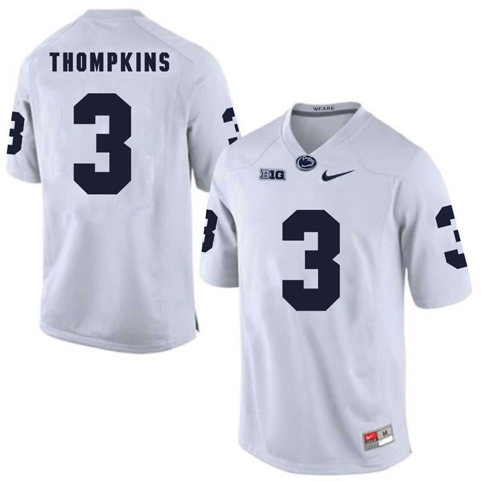 Penn State Nittany Lions #3 DeAndre Thompkins White College Football Jersey DingZhi,We sell and wholesale Penn State Nittany Lions #3 DeAndre Thompkins White College Football Jersey DingZhi on line form chian!