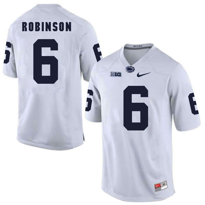Penn State Nittany Lions #6 Andre Robinson White College Football Jersey DingZhi,We sell and wholesale Penn State Nittany Lions #6 Andre Robinson White College Football Jersey DingZhi on line form chian!