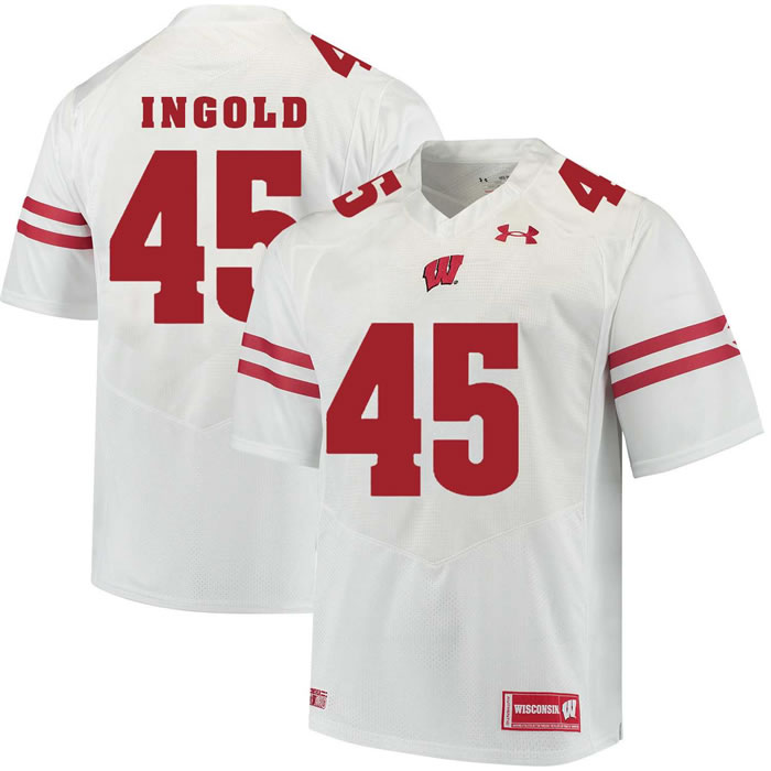 Wisconsin Badgers #45 Alec Ingold White College Football Jersey DingZhi,We sell and wholesale Wisconsin Badgers #45 Alec Ingold White College Football Jersey DingZhi on line form chian!