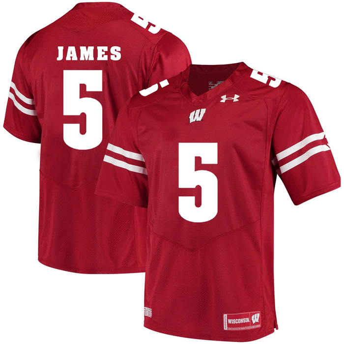 Wisconsin Badgers #5 Chris James Red College Football Jersey DingZhi,We sell and wholesale Wisconsin Badgers #5 Chris James Red College Football Jersey DingZhi on line form chian!