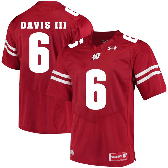 Wisconsin Badgers #6 Danny Davis III Red College Football Jersey DingZhi,We sell and wholesale Wisconsin Badgers #6 Danny Davis III Red College Football Jersey DingZhi on line form chian!