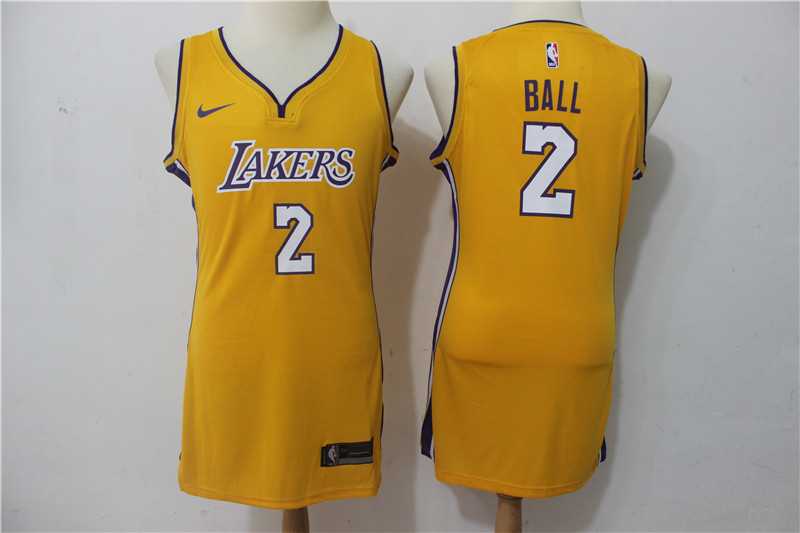Women Nike Lakers #2 Lonzo Ball Yellow Swingman Jersey,We sell and wholesale Women Nike Lakers #2 Lonzo Ball Yellow Swingman Jersey on line form chian!