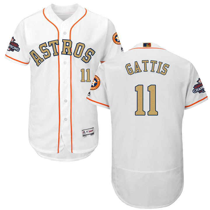 Astros #11 Evan Gattis White 2018 Gold Program Flexbase Jersey,We sell and wholesale Astros #11 Evan Gattis White 2018 Gold Program Flexbase Jersey on line form chian!