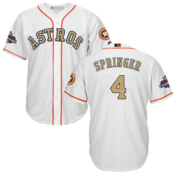 Astros #4 George Springer White 2018 Gold Program Cool Base Jersey,We sell and wholesale Astros #4 George Springer White 2018 Gold Program Cool Base Jersey on line form chian!