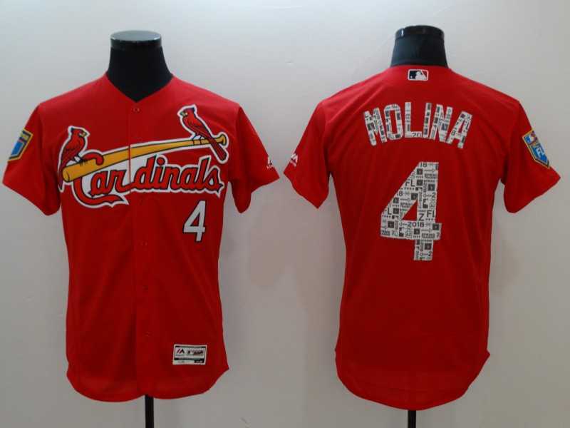 Cardinals 4 Yadier Molina Red 2018 Spring Training Flexbase Jersey,We sell and wholesale Cardinals 4 Yadier Molina Red 2018 Spring Training Flexbase Jersey on line form chian!