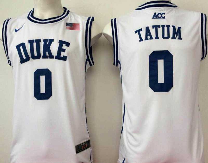 Duke Blue Devils 0 Jayson Tatum White College Basketball Jersey,We sell and wholesale Duke Blue Devils 0 Jayson Tatum White College Basketball Jersey on line form chian!