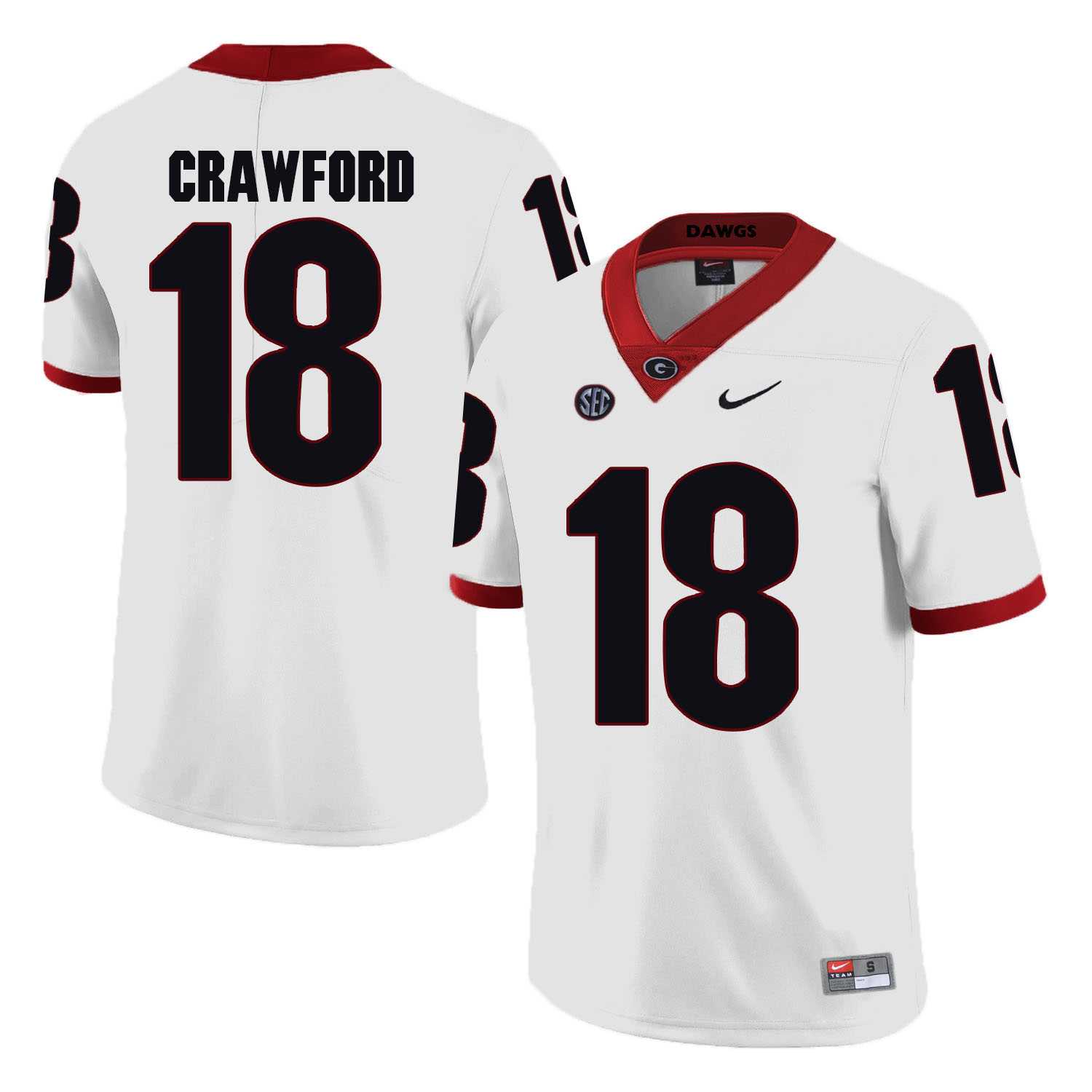 Georgia Bulldogs 18 Ricardo Crawford White College Football Jersey DingZhi,We sell and wholesale Georgia Bulldogs 18 Ricardo Crawford White College Football Jersey DingZhi on line form chian!