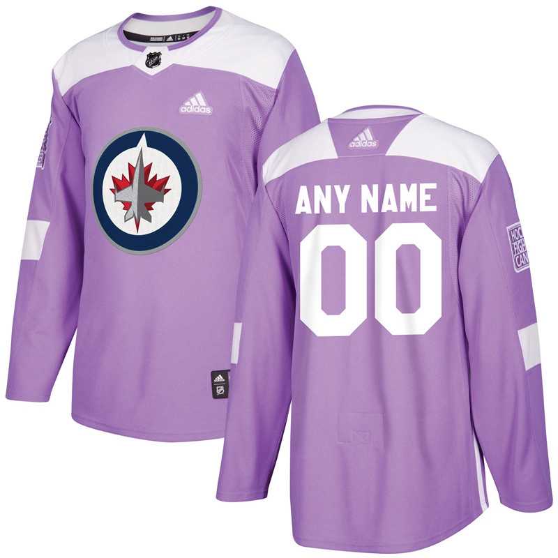Men's Customized Winnipeg Jets Purple Adidas Hockey Fights Cancer Practice Jersey,We sell and wholesale Men's Customized Winnipeg Jets Purple Adidas Hockey Fights Cancer Practice Jersey on line form chian!