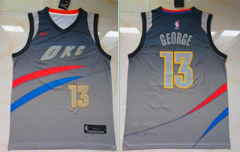 Nike Thunder 13 Paul George Gray City Edition Swingman Stitched NBA Jersey,We sell and wholesale Nike Thunder 13 Paul George Gray City Edition Swingman Stitched NBA Jersey on line form chian!