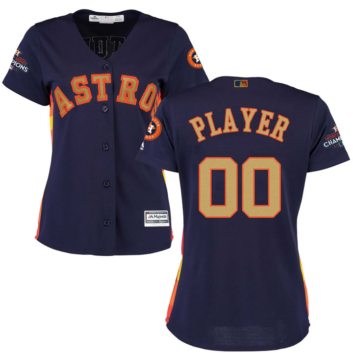 Women Customized Houston Astros Navy 2018 Gold Program Cool Base Jersey,We sell and wholesale Women Customized Houston Astros Navy 2018 Gold Program Cool Base Jersey on line form chian!