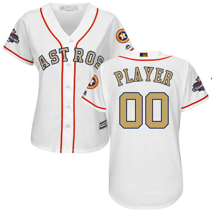 Women Customized Houston Astros White 2018 Gold Program Cool Base Jersey,We sell and wholesale Women Customized Houston Astros White 2018 Gold Program Cool Base Jersey on line form chian!