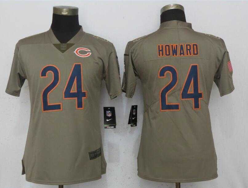 Women Nike Bears 24 Jordan Howard Olive Salute To Service Limited Jersey,We sell and wholesale Women Nike Bears 24 Jordan Howard Olive Salute To Service Limited Jersey on line form chian!