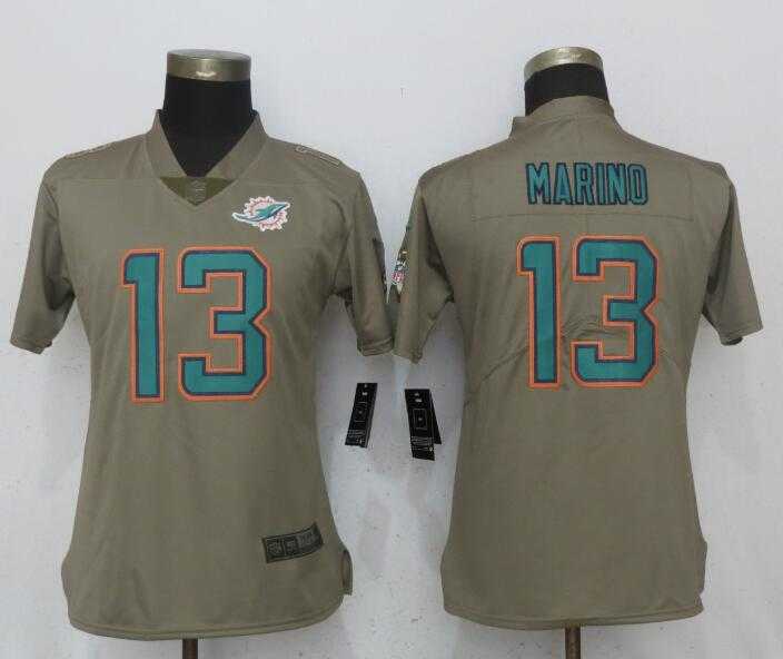 Women Nike Dolphins 13 Dan Marino Olive Salute To Service Limited Jersey,We sell and wholesale Women Nike Dolphins 13 Dan Marino Olive Salute To Service Limited Jersey on line form chian!