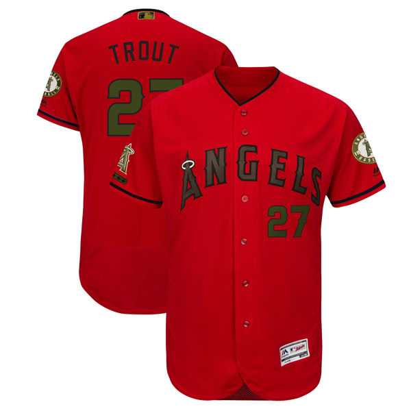 Angels 27 Mike Trout Red 2018 Memorial Day Flexbase Jersey,We sell and wholesale Angels 27 Mike Trout Red 2018 Memorial Day Flexbase Jersey on line form chian!